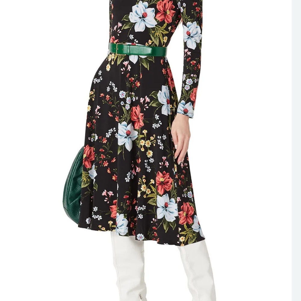 Yumi Kim Black Floral Long Sleeve Dress